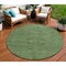 Homeroots 8' Fern Green And Dark Green Round Floral Washable Indoor Outdoor Area Rug 604224 - alternate 1