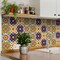 Homeroots 12" X 12" Blue And Yellow Mosaic Peel And Stick Removable Tiles 555956 - alternate 3