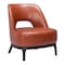 Homeroots 26" Brown And Black Faux Leather And Faux Leather Lounge Chair 556459 - alternate 1