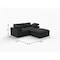 Homeroots Light Gray Linen Blend Modular L Shaped Three Piece Corner Sectional 716921 - alternate 3