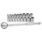 Performance Tool 17 pc. 1/2 in. Dr. Socket Set, SAE Metric Sockets, Ratchet W38302 - alternate 1