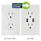 Leviton 3.6A USB Type-A/Type-A Wall Outlet Charger with 20A Tamper-Resistant Receptacles - Black T5832-E - alternate 3