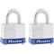 Master Lock Laminated Steel Padlock, 3/4 in H, 9/32 in Dia Shackle, Keyed Alike, Pair, Steel Body and Shackle 3T - alternate 3