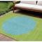 Homeroots 9' X 12' Lime Green And Blue Striped Washable Indoor Outdoor Area Rug 597179 - alternate 1