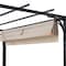 Sunjoy 12 ft. x 9 ft. Black Steel Classic Pergola with Adjustable Beige Shade A106005600 - alternate 2