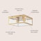Jonathan Y Grayson 12 in. 2-Light Bohemian Farmhouse Iron/Glass LED Flush Mount, Brass Gold/Clear JYL9501C - alternate 3