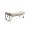 Homeroots 63in Cream and Gray Quilted Faux Leather and Steel Upholstered Bench 714183 - alternate 4