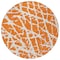 Homeroots 8' Round Orange and White Round Abstract Washable Non Skid Indoor Outdoor Area Rug 559285 - alternate 6