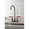 Kingston Brass Double-Handle 4" Centerset Bar Faucet, Brushed Nickel KB8498CKL - alternate 2