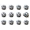 Homeroots 1.5" X 1.5" X 1.5" White Black And Navy Knobs, 12PK 321689 - alternate 5