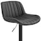 Homeroots Set of Two 31" Black Faux Leather And Steel Swivel Low Back Adjustable Height Bar Chairs 524978 - alternate 4