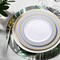 Smarty Had A Party White with Blue and Gold Chord Rim Plastic Dinnerware Set (120 Dinner Plates+120 Salad Plates), 240PK 620VP-CASE - alternate 7