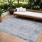 Homeroots 10' X 14' Sky Blue Charcoal And Ivory Abstract Washable Indoor Outdoor Area Rug 604558 - alternate 1