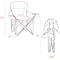 Wrightmaster 39.5" x 25"x 39.5"Steel Frame Folding Camping Chair Weight Capacity 450 lbs and Cooler Bags, Black ZR-01BK - alternate 3