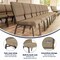 Flash Furniture Hercules Church Chair, 19-1/4 in W 25" L 33-1/4" H, Fabric Seat FD-CH02185-CV-BGE1-BAS-GG - alternate 6