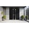 Vdomdoors Aluminum Double Doors Cynex 6777 Black Top Transom Mirrored Clear Glass Modern Painted (W72xH80+14) CYNEX6777DEXD-BLK-W72xH80+14-LH-I - alternate 4