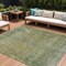 Homeroots 9' X 12' Green And Ivory Abstract Washable Indoor Outdoor Area Rug 631099 - alternate 1