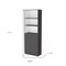 Homeroots 71" Gray And White Wood Three Tier Bookcase with Two Doors 546197 - alternate 10