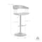 Armen Living Larisa Adjustable Black Wood Bar Stool in Gray Faux Leather with Golden Bronze and Black Metal LCLABABLKGRY - alternate 3