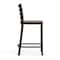 Flash Furniture HERCULES Black Ladder Back Metal Restaurant Counter Stool - Cherry Wood Seat, 2PK 2-XU-DG697BLAD-24-CHYW-GG - alternate 8