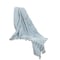Homeroots 50" X 60" Light Blue Cotton Woven Throw Blanket with Tassels And Fringe 518837 - alternate 2