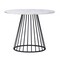 Homeroots 43" White And Black Rounded Metal Pedestal Base Dining Table 487376 - alternate 1