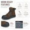Handpoint Mens 6 in Soft Toe Work Boots-EH Rated, Slip Resistant, Puncture Resistant, Water Resistant, 9.5 80N02-D-9.5 - alternate 5