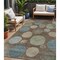 Homeroots 5' X 8' Chocolate Fern Green And Teal Blue Geometric Washable Indoor Outdoor Area Rug 630568 - alternate 1