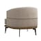 Homeroots 29" Beige Camel and Black Tufted Linen Solid and Manufactured Wood Barrel Chair 653112 - alternate 6