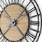 Homeroots 30" Black And Natural Iron And Wood Analog Round Wall Clock 609404 - alternate 3