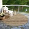 Homeroots 8' Taupe And Brown Round Geometric Washable Indoor Outdoor Area Rug 610729 - alternate 5