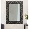 Homeroots 47" Black  Floral Carved Solid Wood Framed Accent Mirror 521567 - alternate 1