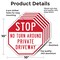 Signmission Stop No Turn Around Private Drivewa, 10 inch X 10 inch, Aluminum Metal Signs, 5PK OC-A-5Pack-10-226 - alternate 3