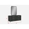 Homeroots 67 X 20 X 32 Clear Glass Or Stainless Steel Double Dresser Extension 370702 - alternate 3