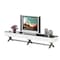 Homeroots 79in White And Black Glass Enclosed Storage TV Stand 555126 - alternate 1