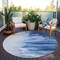 Homeroots 8' Navy Blue And Ivory Round Abstract Washable Indoor Outdoor Area Rug 601226 - alternate 8