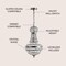 Jonathan Y Regina 10 in. Crystal/Metal Empire LED Pendant, Antique Brass JYL6108A - alternate 9