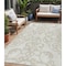 Homeroots 5' X 8' Ivory And Beige Damask Washable Indoor Outdoor Area Rug 614438 - alternate 1