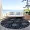 Homeroots 8' Blue Charcoal And Gray Round Medallion Washable Indoor Outdoor Area Rug 587700 - alternate 6