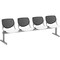 Kfi Kool Beam Seat Beam Seating, Black Back, 95 in W 22" L 31" H, Polypropylene Seat 2300BEAM4-BP10-SP08 - alternate 1
