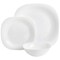 Gibson Ultra by Piazza 12 Piece Tempered Opal Glass Dinnerware Set in White 142427.12 - alternate 3
