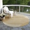 Homeroots 8' Gold And Beige Round Geometric Washable Indoor Outdoor Area Rug 597633 - alternate 4