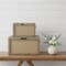 Homeroots Set of Two Brown And Natural Cane And Solid Wood Box With Lid, 2PK 392593 - alternate 7