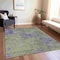 Homeroots 3' X 5' Olive Green And Dark Purple Abstract Washable Indoor Outdoor Area Rug 609361 - alternate 6