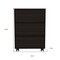 Homeroots 18" Black Three Drawer Rolling Cabinet 403737 - alternate 5