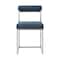 Homeroots Set of Two Blue And Silver Upholstered Polyester Open Back Dining Side Chairs 569419 - alternate 5