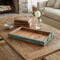 Homeroots 21in Natural And Turquoise Solid Wood Handmade Serving Tray With Handles 724227 - alternate 4