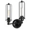 Sunlite Matte Black Vintage Dual Caged Metal Antique Rustic E26 Tubular Cage Wall Sconce Fixture 07040-SU - alternate 3