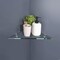 Fab Glass And Mirror 14in. L x 0.37in. H x 14in. W Wall Mount Clear Tempered Glass Floating Corner Shelf in Chrom SH-CRRD140 - alternate 4