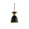 Jonathan Y Edison 5.75" Metal LED Pendant, Black/Brass Gold JYL6136A - alternate 1